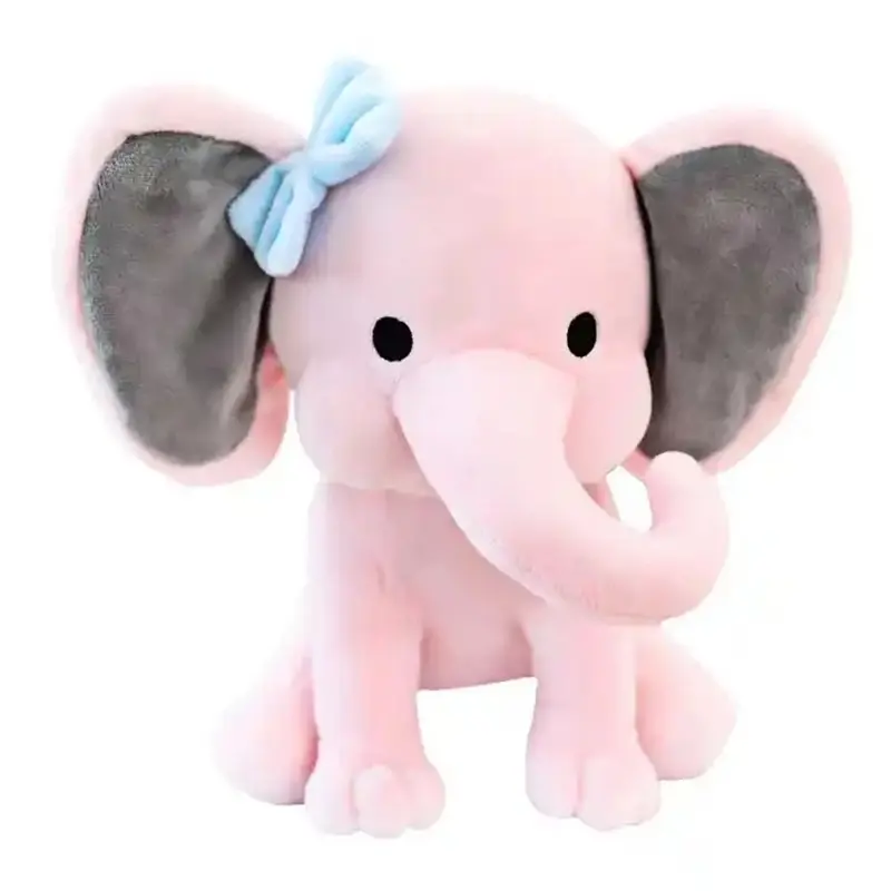 ช้างของเล่นนุ่มสุดน่ารักสำหรับเด็กนอนตุ๊กตาช้าง PP ตุ๊กตาช้างยัดนุ่นรูปช้าง