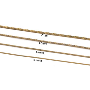 Chaîne serpent ronde en acier inoxydable plaqué 0,9 1,2 1,5 2 mm, accessoires de bijouterie DIY pour la création de colliers - Product Image 2