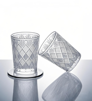 Verre transparent épais de 60 ml à bord lisse gaufré, avec logo personnalisé, pour eau et vin, style américain, dégustation de spiritueux, hôtels et bars