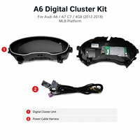 Nouveau tableau de bord numérique LCD Premium 12,3 pouces 1920x720P pour Audi A6 A7 C7, prise en charge du CarPlay sans fil et d'Android Auto, module Plug & Play HUD