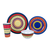 Assiettes en mélamine Bestwares, motif cercles concentriques colorés, empilables, thème café, mariage, vente en gros par le fabricant