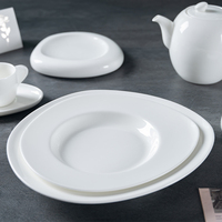 Tazón de Pasta de Porcelana Fina Blanca Comercial P&T, Plato Hondo de Borde Ancho, Platos para Servir, Tazón para Sopa para Hoteles y Restaurantes Profesionales