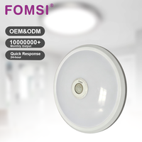 Plafonnier LED FOMSI 18W avec détecteur de mouvement humain, lampe de nuit moderne, éclairage de plafond rond avec capteur de mouvement PIR