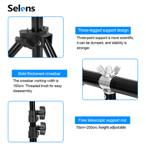 Supporto <span class=keywords><strong>per</strong></span> Sfondo Fotografico Selens 150x200cm Tipo T in Metallo e PVC, Stand Portatile con Barra Trasversale - Product Image 5