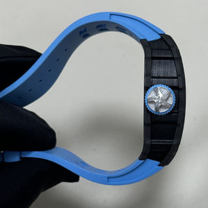 Reloj de Pulsera con Caja de Fibra de Carbono Azul y Negra, Esfera Personalizada, Esqueleto Automático, Tourbillon, para Uso Diario al Aire Libre, Elegante - Product Image 2