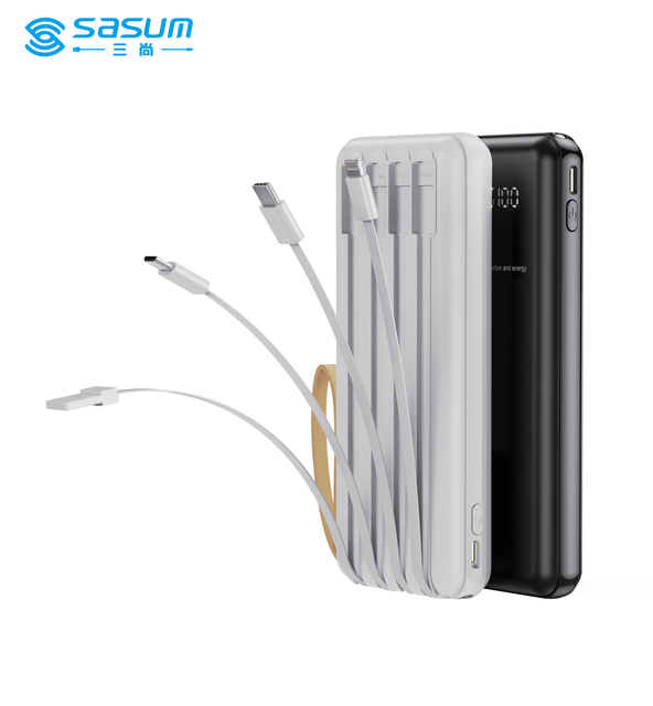 20000mAh Built-in 4 Cable Charging Bank Fast Charging Port Power Bank Digital Display Hot Sale Electronics Charger New Trending
