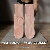 Chaussettes de sport en coton tricoté pour femmes, logo personnalisé, compression, chaussettes de yoga et de pilates, antidérapantes, respirantes, chaussettes de fitness d'automne