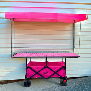 新しい167cmの長尺テーブルボード付き屋台カートワゴン（日よけ付き） - Product Image 3