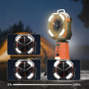 Ventilateur de bureau et de camping 20000mAh avec brumisateur d'eau, oscillation automatique, minuterie, USB, électrique, rétractable, solaire, ventilateur rechargeable pour l'extérieur - Product Image 6