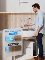 Purificateur d'eau RO compact sous évier, sans réservoir, auto-nettoyant, 1000 GPD, avec surveillance TDS, filtration 6 étapes, intelligent et manuel pour la maison