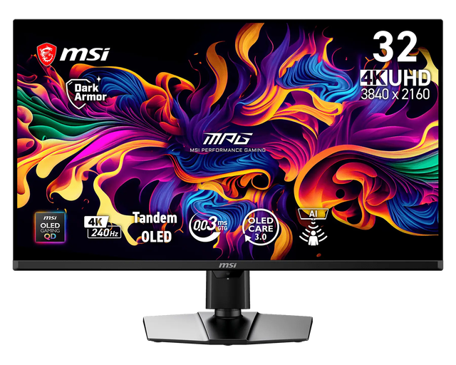 2026 New MSI MPG 322UR QD-OLED X24 Monitor 31.5" 4K 240Hz 0.03ms Flat VESA Type-C 98W Anti-Reflection Display for Gaming Desktop