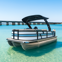 Bateau de pêche ponton de luxe Kinocean S-16 2025, embarcation de loisirs nautiques 8 personnes, yacht fluvial 16 pieds avec bar, toilettes et canapé à vendre