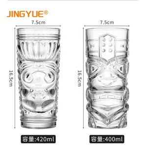 Vasos de cóctel de Estilo Hawaiano, vaso de cóctel <span class=keywords><strong>Tiki</strong></span> de cristal transparente único y creativo, 14oz, Bar moderno, 400ml - Product Image 5