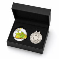 Marqueur de balle de golf en métal émaillé souple magnétique, personnalisé, motif mignon de dessin animé (ver, insecte, chenille) avec clip pour chapeau, cadeau pour golfeur, vente en gros