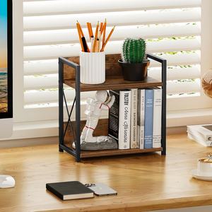 カウンタートップシェルフオーガナイザー、2段キッチンスパイスラック（カウンタートップ用）、木製コーヒーカウンターシェルフオーガナイザー（家庭用） - Product Image 4