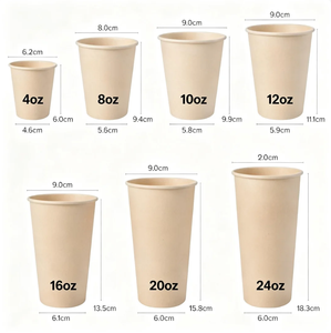 Vaso de Papel Desechable Biodegradable Personalizado para Café Caliente, Hecho de Pulpa de Fibra de Bambú y PLA - Product Image 3