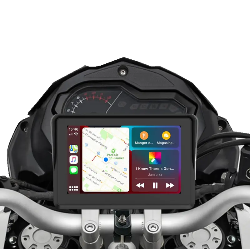 5 zoll drahtloses carplay android auto motorrad bildschirm motorrad gps navigator carplay autostereo