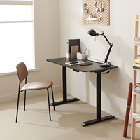 Bureau debout réglable en hauteur de table électrique à moteur unique noir de bonne qualité