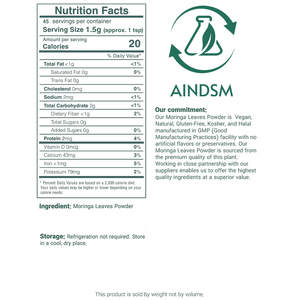 Vente d'usine Extrait de feuille de Moringa Vitamine Potassium Poudre Complément alimentaire biologique Améliorer la santé des os Sachet de poudre de feuille de Moringa - Product Image 3