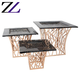 Meuble Dụng Cụ Trưng Bày Món Tráng Miệng Hình Vuông Bằng Thép Không Gỉ Màu Vàng Kim Hình Vuông Bánh Cupcake Ông Già Noel Giá Đỡ Bánh Cưới Bằng Kim Loại Đẹp Mắt - Product Image 6