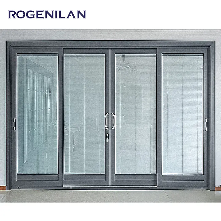 Rogenilan мягкая закрывающаяся Раздвижная стеклянная дверная система Складная раздвижная дверь автоматические раздвижные двери цены