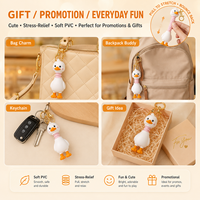 Porte-clés canard extensible personnalisé, jouet anti-stress, jouet sensoriel en PVC souple, porte-clés animal télescopique, jouet sensoriel à tirer et à rebondir