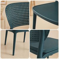 Fauteuil commercial moderne en plastique respirant pour balcon et terrasse, facile à nettoyer, design simple, chaise de salle à manger empilable en plastique PP