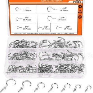 Gancho de Acero al Carbono con Ojo para Tornillos Autorroscantes, 120 Piezas, Uso General en la Industria - Product Image 2