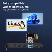 Tarjeta de Red Cableada Lekuo 10Gbps PCI Express RTL8127 SFP+ Fibra Óptica para Servidor, Estación de Trabajo, Linux, Windows, Perfil Bajo, en Stock