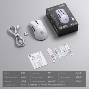 ONIKUMA DM01 Mini Triple Mode LED Backlit Gaming <b>Mouse</b> DIY Sticker Wireless/<b>Wired</b> Adjustable DPI Lightweight Optical <b>Mouse</b> - Product Image 6