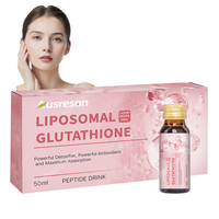 Ausreson OEM L-glutathion Liquide Réduit Anti-âge 1500mg Collagène Éclaircissant Supplément Liposomal Gouttes de L-glutathion