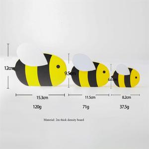 Abeille bois mignon ornements jaune coeur enfants cadeau bureau décorations populaire décoration <span class=keywords><strong>de</strong></span> la maison 2023 - Product Image 6