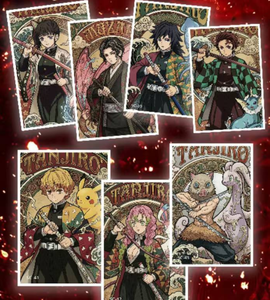 HUOHU Colección de Tarjetas de Arte de Demon Slayer y Pokémon, Cartas Raras de Anime, Caja Sorpresa de Papel de Colores, Juguetes para Fans, Regalos - Product Image 6