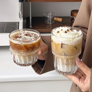 Tazza in Vetro Impilabile per Caffè, Latte Freddo Americano, Succhi e Dessert, Stile Australiano - Product Image 1