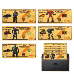 Transformersed altın folyo hatıra banknot Optimus Prime Bumblebeed tahsil hatıra sınır ötesi sıcak öğe - Product Image 5