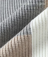 Pull en maille chenille épais et chaud pour homme, style streetwear tendance, color block, qualité supérieure, idéal pour l'hiver et le quotidien