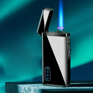 FR-816 neue Ankunft Personal isierte Design Metall Blank Sublimation Feuerzeug USB Plasma Electric Feuerzeug mit LED-Batterie-Anzeige