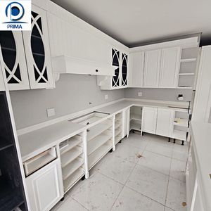Prima Apartment <strong>Kitchen</strong> MDF Modern <strong>Fitted</strong> <strong>Kitchen</strong> Cabinets Gray Single Door Wall Cabinet Set with Faucet RTA Custom Furniture - Product Image 3
