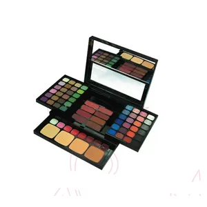 Kit de paleta de sombras de ojos multicolores de etiqueta privada, juego de polvos cosméticos OEM con pincel y herramientas de belleza