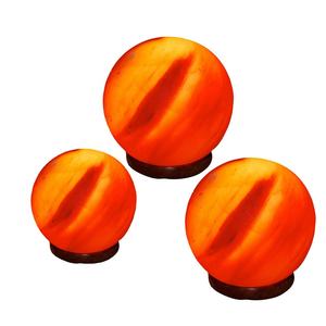 โคมไฟสีชมพูทรงลูกบอลแกะสลักด้วยมือโคมไฟสีแดงฐานไม้ - Product Image 4