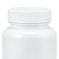 Flacon en plastique blanc à bouchon à vis rond pour vitamines, pilules, capsules, comprimés