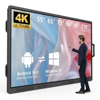 Tableau blanc interactif intelligent à écran tactile Android/OPS 4K de 55, 65, 75, 85, 86, 98, 115 pouces – Prix usine