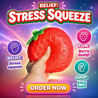 Jouet anti-stress géant en forme de fraise, réaliste, à récupération lente, pour garçons et filles, cadeaux de vacances, cadeaux de fête