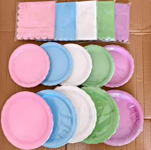 Platos de papel desechables con borde de encaje, vasos, servilletas, juego de cubiertos, suministros de fiesta elegantes para boda, despedida de soltera, eventos de té de la tarde - Product Image 6