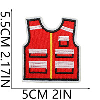 Patch brodé à la machine en feutre non tissé, mignon, écologique, thermocollant, sur le thème de la prévention des incendies, camion de pompiers et alarme de pompier