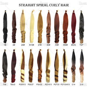 Toptan Spiral kıvırcık fransız bukleler örgü saç uzantıları yüksek sıcaklık Fiber şekillendirme için önceden gerilmiş toplu örgüler - Product Image 6