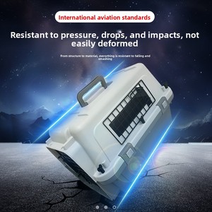 Cage de <span class=keywords><strong>transport</strong></span> pour animaux de compagnie approuvée par la IATA pour chats et chiens, <span class=keywords><strong>en</strong></span> plastique durable, pour voyages <span class=keywords><strong>en</strong></span> avion - Product Image 3