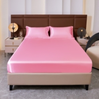Parure de draps en satin soyeux de luxe, ultra douce et respirante, avec housse de matelas à poches profondes, pour la maison, l'hôtel et la décoration de chambre.
