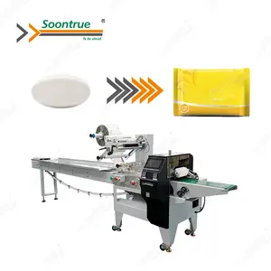 semi automatic horizontal toilet round bar soap flow wrapping packing machine