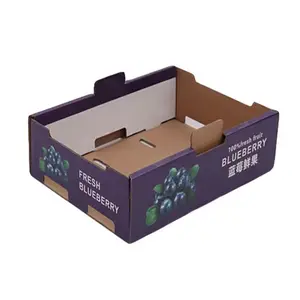 Toptan fabrika doğrudan toplu fiyat kağıt ambalaj kartonu muz yabanmersini meyve sebze kutusu özelleştirilmiş boyutları ile Logo